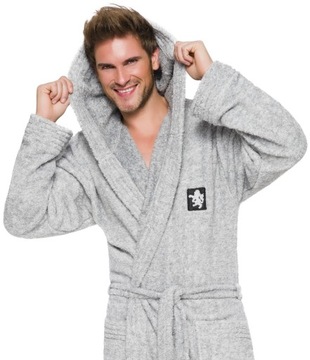 ДЛИННЫЙ ПЛОТНЫЙ ТЕПЛЫЙ МУЖСКОЙ ХАЛАТ С КАПЮШОНОМ M