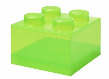 LEGO POJEMNIK PUDEŁKO KLOCEK 4 PRZEZROCZYSTY JASNOZIELONY NOWOŚĆ