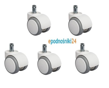 Kółka białe gumowan do foteli krzeseł 50 mm fi 11