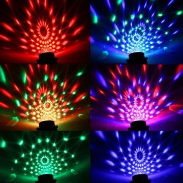 ДИСКОШАР ДИСКОТЕЧНЫЙ ПРОЕКТОР RGB СВЕТОДИОДНЫЙ СВЕТ