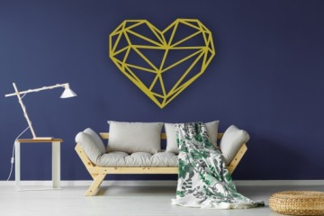 Настенное украшение золотое ГЕОМЕТРИЧЕСКОЕ СЕРДЦЕ A122 30