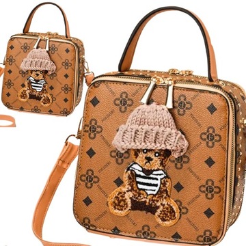 TORBA TOREBKA DAMSKA LISTONOSZKA KUFEREK NA RAMIĘ MAŁA TEDDY BAG MIŚ RUDA