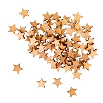 Drewniane Scrapki Gwiazdy Gwiazdki Dekor Ozdoby Świąteczne 5cm 10szt