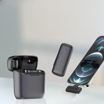 BEZPRZEWODOWY MIKROFON KRAWATOWY DO IPHONE 15 ANDROID USBC LIGHTNING CASE