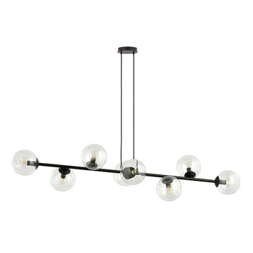 Rossi lampa wisząca 8-punktowa czarna/transparent