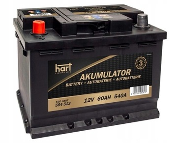 AKUMULATOR HART 564 513 60AH 540A 242 x 175 x190 mm L+ HART.