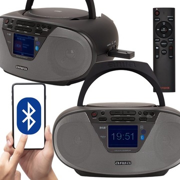 RADIOODTWARZACZ BOOMBOX Bluetooth 6W CD FM AIWA BBTU-500DAB/BK +PILOT