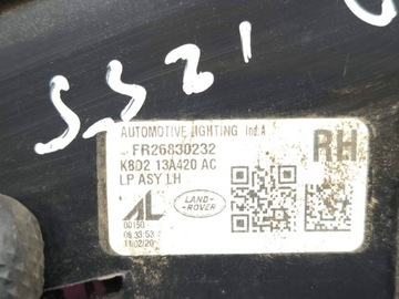LAND ROVER EVOQUE II 2020 PRAVÁ STRANA SVĚTLA ZADNÍ KRYT KUFRU