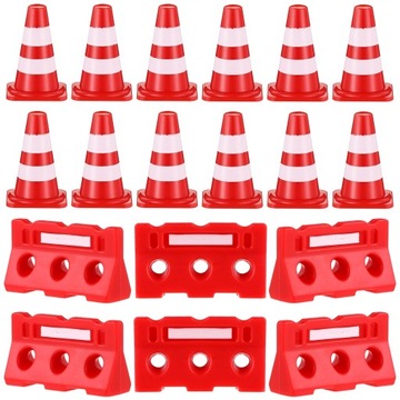 Miniaturowe stożki drogowe Modele ogrodzeń z tworzywa sztucznego