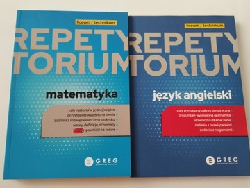 MATEMATYKA +ANGIELSKI Repetytoria Liceum Technikum