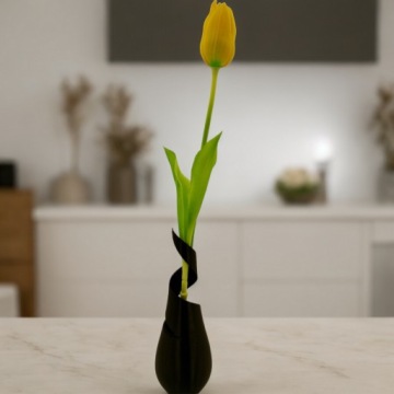 Ваза для цветов пластиковая Флакон современный небьющийся для гостиной 20 см