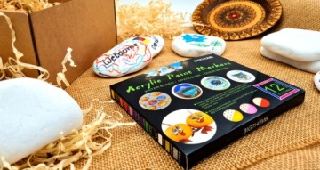 Белые камни для рисования 2 кг + АКРИЛОВЫЕ РУЧКИ