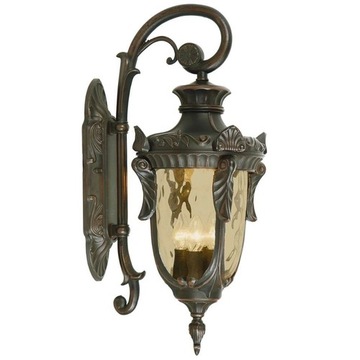 LAMPA ścienna elewacyjna ogrodowa bursztynowa