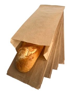 Бумажные пакеты Большой серый хлеб 41x24x8cm5c ПК