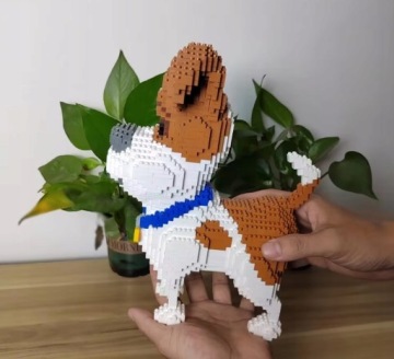 БЛОКИ МИЛАЯ СОБАКА МИЛАЯ СОБАКА ИЗ БЛОКОВ МОДЕЛЬ СОБАКИ 3D ПАЗЛЫ REKSIO