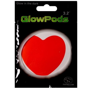 SERCE ŚWIATŁO CHEMICZNE ŚWIECĄCE FLUO PLAKIETKA