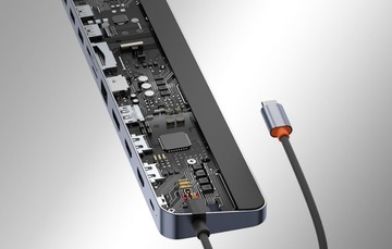 КОНВЕРТЕР-ХАБ 12 в 1 Baseus USB-C 2xHDMI/3xUSB/PD/DP/SD/TF/RJ45/Type-C/3,5 мм