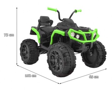 Quad ATV na akumulator dla dzieci Czarno-zielony + Koła EVA + Radio MP3 +