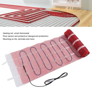 Комплект электрических матов для теплого пола Система подогрева пола с излучающей плиткой Управление по Wi-Fi