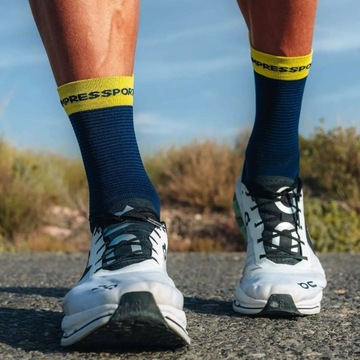 Носки Compressport v4.0 Run High Blues/Green Sheen, размеры 42–44