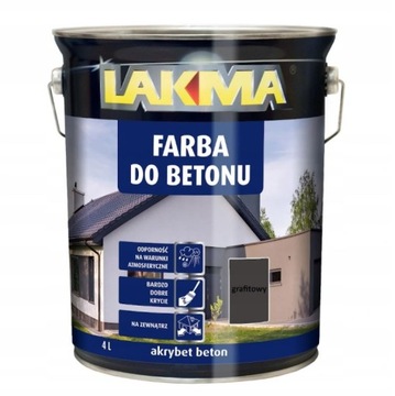 Farba do betonu AKRYBET BETON GRAFITOWY LAKMA 4 L