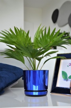 Doniczka Niebieski błyszczący 16 GLAMOUR SZAFIROWY