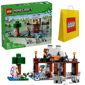 KLOCKI LEGO MINECRAFT 21261 WILCZA TWIERDZA DLA DZIECI NA PREZENT + TORBA