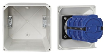 ŁĄCZNIK KRZYWKOWY 160A LEWO PRAWO W DUŻEJ OBUDOWIE 140x140 IP65 L-0-P 3P