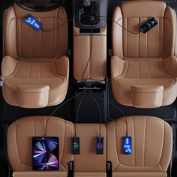 ПРОВОДНОЕ АВТОМОБИЛЬНОЕ ЗАРЯДНОЕ УСТРОЙСТВО USAMS 3xUSB 1xUSB-C 156ВТ ЧЕРНОЕ