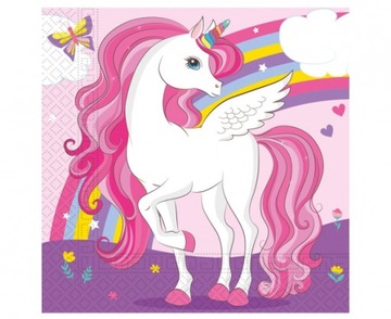 SERWETKI papierowe JEDNOROŻEC unicorn 33x33 20 szt