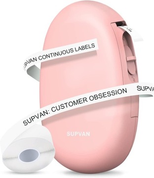 MINI DRUKARKA ETYKIET TERMICZNA BLUETOOTH E10 SAMOPRZYLEPNA SUPVAN RÓŻOWA