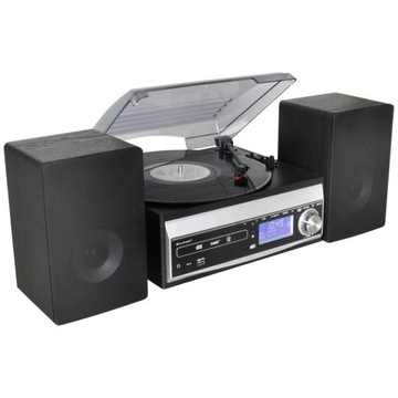 Gramofon wieża retro DABFM CD kaseta USB SD stereo