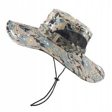 Kapelusz przeciwsłoneczny z szerokim rondem Letni kapelusz plażowy z ochroną UV Składany wędkarski niebieski