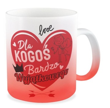 Kubek czerwony Walentynki DLA KOGOŚ WYJĄTKOWEGO LOVE dla niej niego prezent