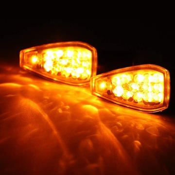 4 указателя поворота для мотоциклов, одобрение QUADA, 12 В, Дымчато-черный, 14 светодиодов.