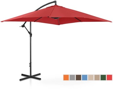 Parasol ogrodowy na wysięgniku kwadratowy 250 x 250 cm bordowy
