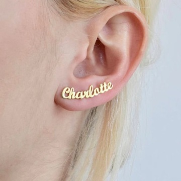 AurolaCo Fashion Trend Personality Custom Name Earrings Custom Nameplate Ea