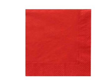 Serwetka 33x33 1/4 czerwona AHA 20 szt.