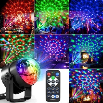 СВЕТОДИОДНЫЙ ПРОЕКТОР DISCO BALL RGB ДЛЯ ВЕЧЕРИНКИ ЛАЗЕР + ПУЛЬТ ДИСТАНЦИОННОГО УПРАВЛЕНИЯ