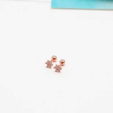 Серьги-гвоздики в виде цветка, звезды, винта, сердца, милые мини-серьги