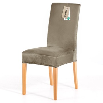 RESTILO Чехол на стул, 6 шт, универсальный бархат, Бежевый