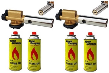 2x PALNIK GAZOWY KARTUSZE ręczny METALOWY + 4x GAZ