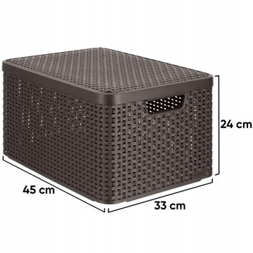 Корзина Curver Rattan Style L с крышкой, темно-коричневый