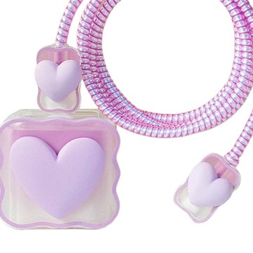 Крышка кабеля зарядного устройства. Постепенный прозрачный кабель DIY Love Purple.