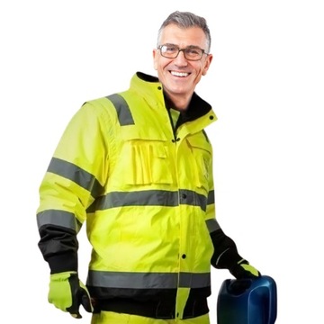 KURTKA ZIMOWA MĘSKA ODBLASKOWA ODPINANE RĘKAWY XXL