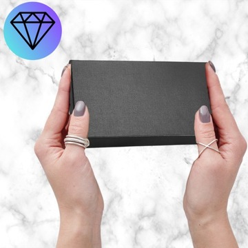 Большая, элегантная, черная прямоугольная подарочная коробка для кошелька.