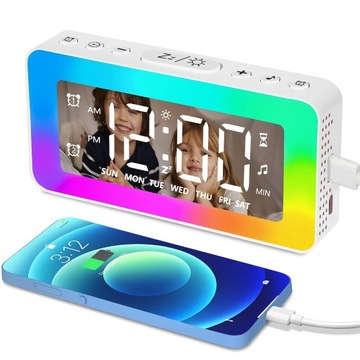 БУДИЛЬНИК Электронные часы RGB LED Бесшумные цифровые напольные Современные премиум-класса