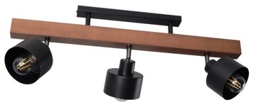 ŻYRANDOL LAMPA PLAFON SUFITOWY 015-3PR LED E27 DREWNO SALON SYPIALNIA POKÓJ