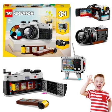 LEGO APARAT KAMERA TELEWIZOR W STYLU RETRO Z KLISZĄ 3w1