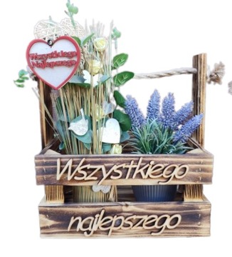 Nosidło na piwo Skrzynka drewniana na kwiaty prezent pod choinkę święta